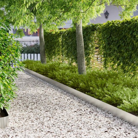 Krawężnik do trawnika 50 pcs 100 x 12 cm Stal srebrny