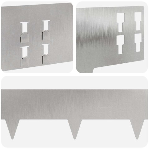 Krawężnik do trawnika 50 pcs 100 x 15 cm Stal srebrny