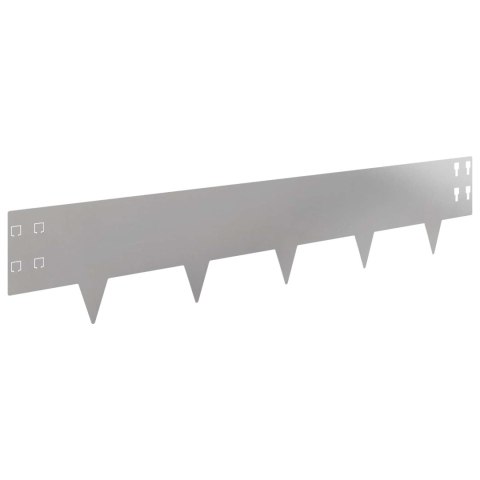 Krawężnik do trawnika 50 pcs 100 x 20 cm Stal srebrny