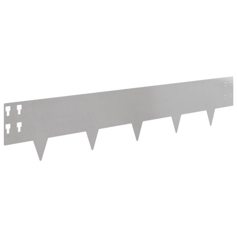 Krawężnik do trawnika 50 pcs 100 x 20 cm Stal srebrny