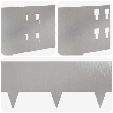 Krawężnik do trawnika 50 pcs 100 x 20 cm Stal srebrny