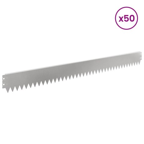 Krawężnik do trawnika 50 pcs 103 x 10 cm Stal srebrny