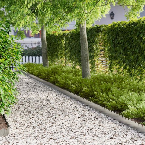Krawężnik do trawnika 50 pcs 103 x 15 cm Stal srebrny