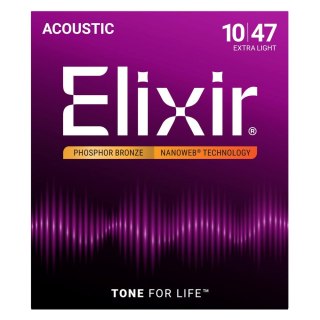 Elixir 16002 Phosphor Bronze Extra Light (10-47) NW - Struny do gitary akustycznej