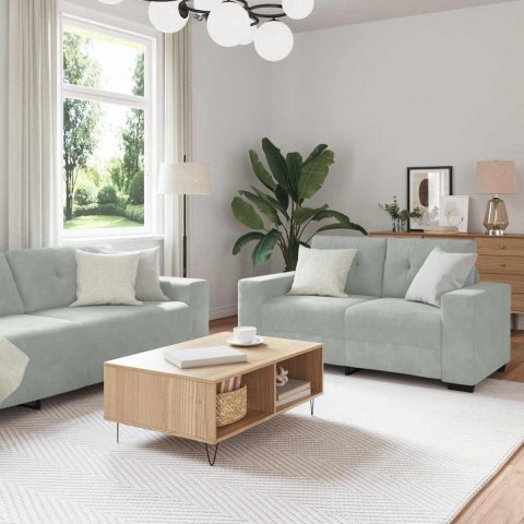 Zestaw Sof 3 pcs Jasnoszary 221 x 80 x 80 cm Aksamit