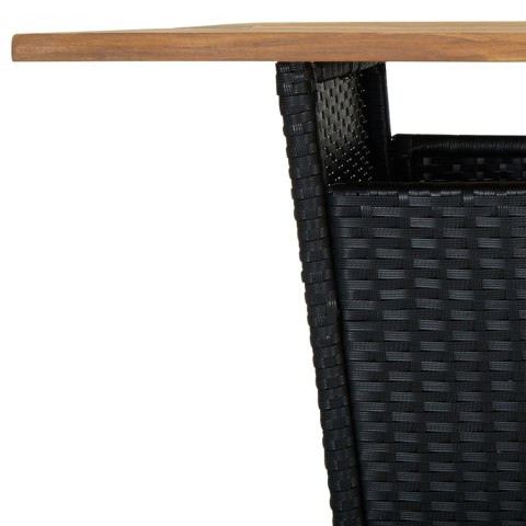9-cz. zestaw barowy do ogrodu, z poduszkami, rattan PE, czarny