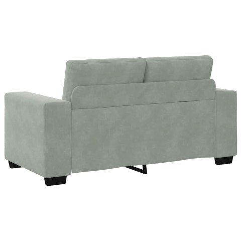 Sofa dwuosobowa Jasnoszara 160x77x82 cm Aksamit