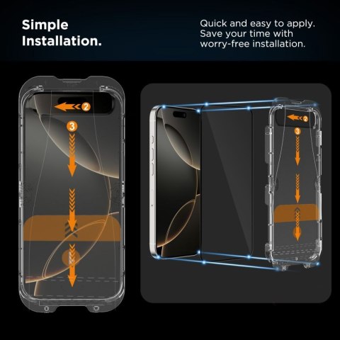 Szkło hartowane na iPhone 17 Pro Max z aplikatorem Quick Set+ czarne - 2 szt.