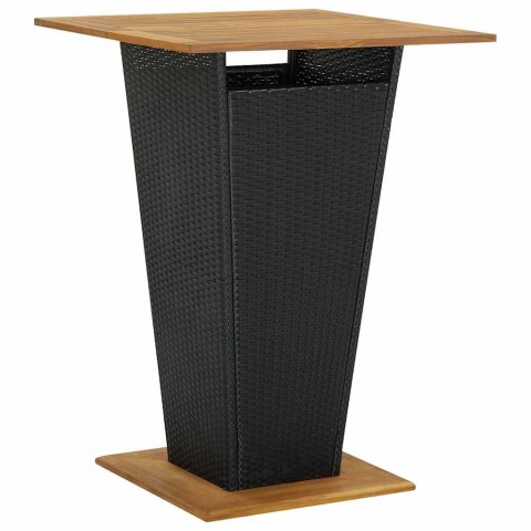 9-cz. zestaw barowy do ogrodu, z poduszkami, rattan PE, czarny