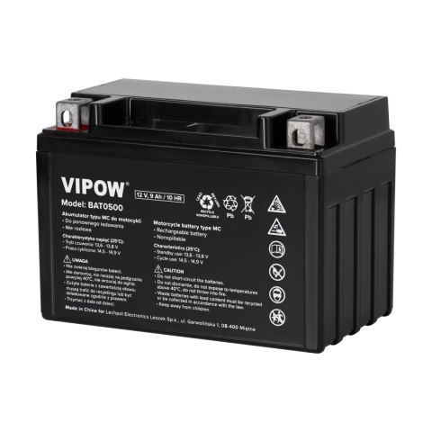 Akumulator VIPOW typ MC do motocykli 12V 9Ah