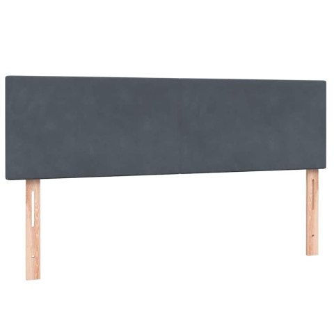 Łóżko kontynentalne z materacem, ciemnoszare, 160x210cm aksamit