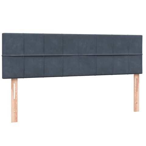 Łóżko kontynentalne z materacem i LED, ciemnoszare, 160x210cm aksamit