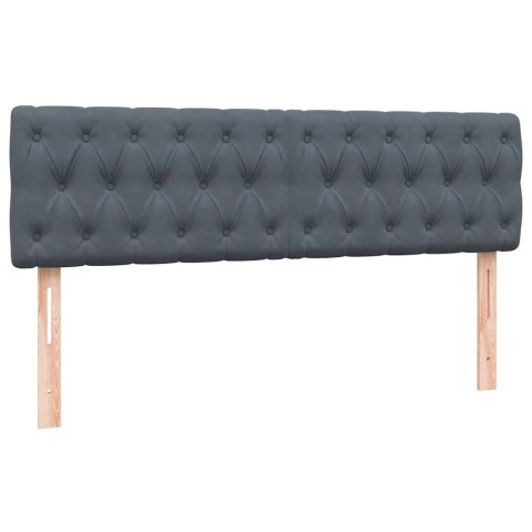 Łóżko kontynentalne z materacem i LED, ciemnoszare, 160x210cm aksamit