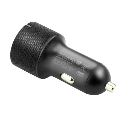 EVERACTIVE ŁADOWARKA SAMOCHODOWA 1X USB QC3.0, 1 X USB-C PD 75W CZARNA CC-50Q