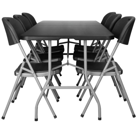 Zestaw cateringowy FETA BLACK 180 cm + 6 krzeseł BLACK