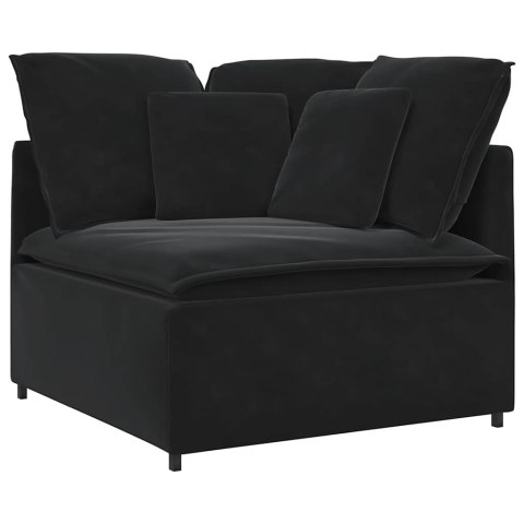 Sofa modułowa z poduszkami aksamitna czerń