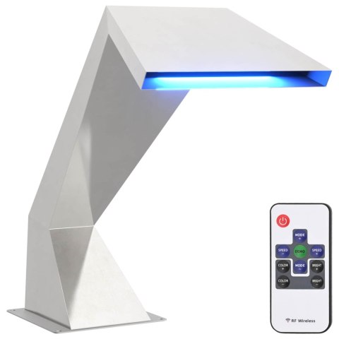 VidaXL Wodospad do basenu z RGB LED-ami Stal nierdzewna srebrny