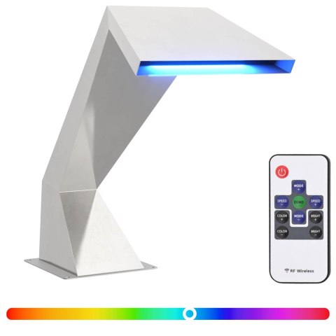 VidaXL Wodospad do basenu z RGB LED-ami Stal nierdzewna srebrny