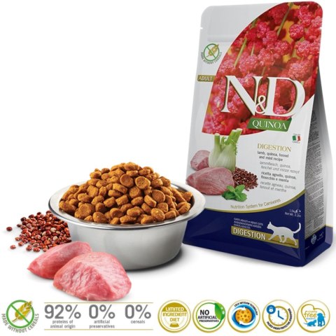 FARMINA N&D Quinoa Digestion - sucha karma dla kota - 1,5kg
