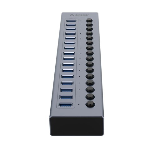 Hub BT2U3-16AB z włącznikami 16x USB-A - szary