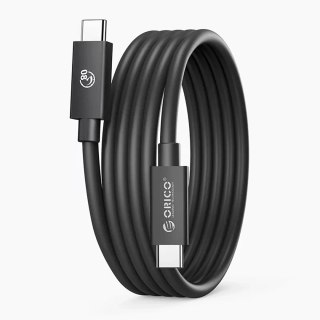 Kabel przewód USB-C USB4 Thunderbolt5 80Gbps 240W 1m - czarny