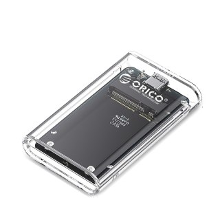 Kieszeń obudowa na dysk TC10-MS MSATA USB-C 5Gb/s - przezroczysta
