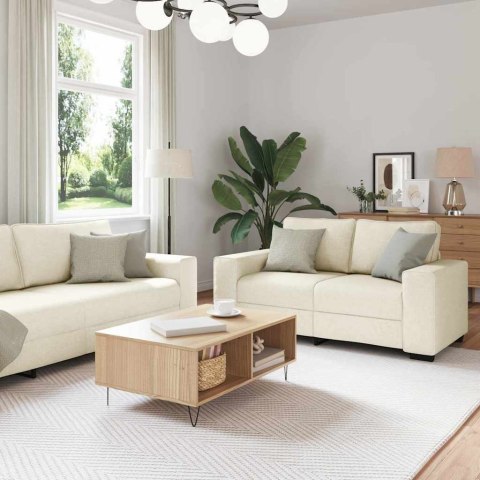 Sofa 3 pcs Beżowy 221 x 80 x 82 cm Tkanina lniana