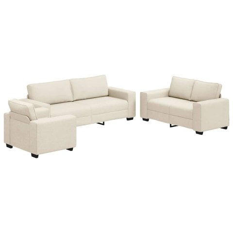 Sofa 3 pcs Beżowy 221 x 80 x 82 cm Tkanina lniana