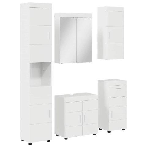 Zestaw mebli łazienkowych TULUM 5 pcs Wysoki połysk biały