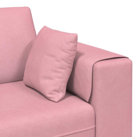 Sofa 3 pcs Różowy 250 x 188 x 76 cm Aksamit