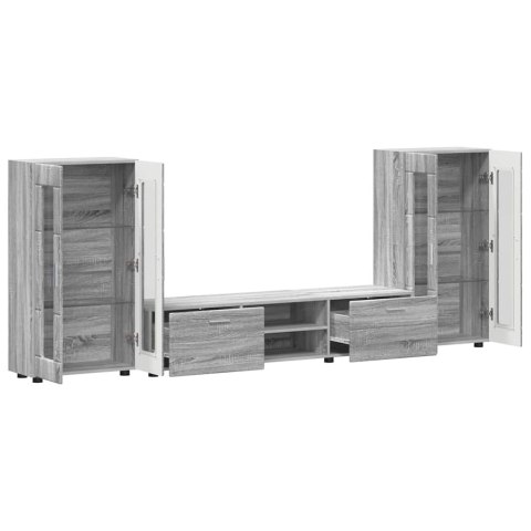 Zestaw szafek RTV z szufladą z półką FLORIN 3 pcs Szary Sonoma