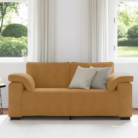 Sofa dwuosobowa, brązowa, 180x77x82 cm, aksamit