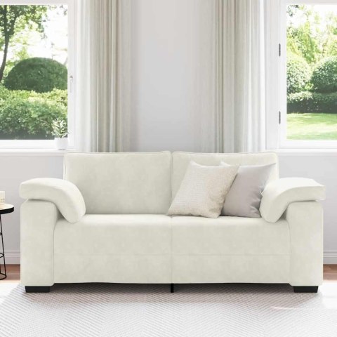 Sofa dwuosobowa, kremowa, 180x77x82 cm, aksamit