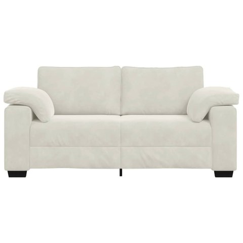 Sofa dwuosobowa, kremowa, 180x77x82 cm, aksamit