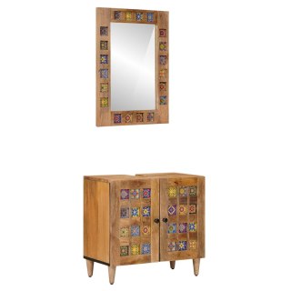 VidaXL Zestaw mebli łazienkowych 2 pcs Naturalny Drewno z mango