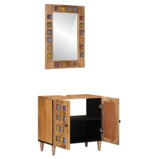 VidaXL Zestaw mebli łazienkowych 2 pcs Naturalny Drewno z mango