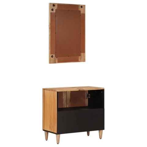 Zestaw mebli łazienkowych 2 pcs Naturalny Drewno z mango
