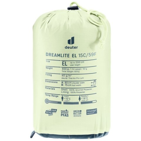 Śpiwór Deuter Dreamlite 10C/50F, nautic/breeze