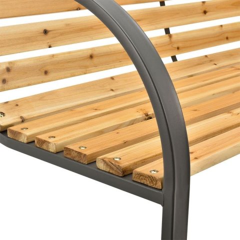 Stylowa ławka ogrodowa z drewna i metalu, 2 miejsca, 120 cm