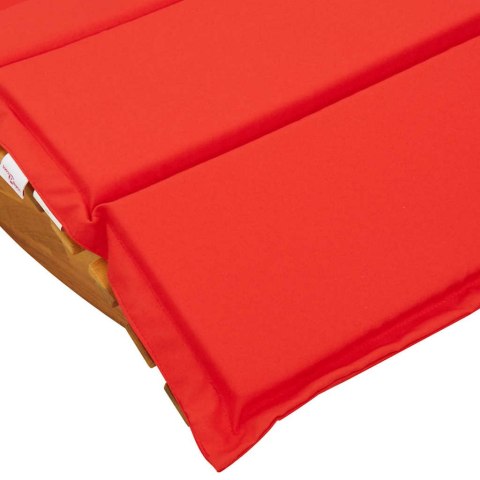 Leżak z poduszką 2-osoba 2 pcs Brązowy Lite Drewno Akacji