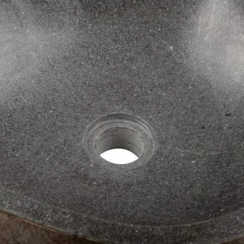 Umywalka z kamienia naturalnego DIVERO, czarna 40 x 40 cm