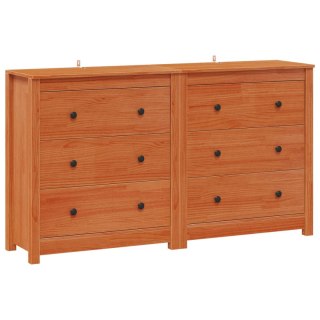 VidaXL Bufet 2 pcs Woskowy Brąz 140 x 35 x 80 cm Lite drewno sosnowe