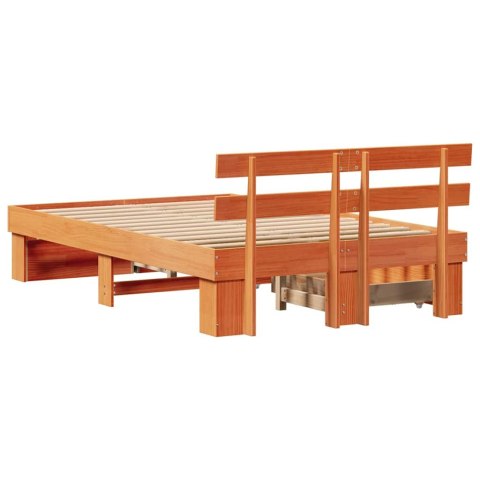Ramka łóżka Woskowy Brąz 120 x 200 cm Lite drewno sosnowe