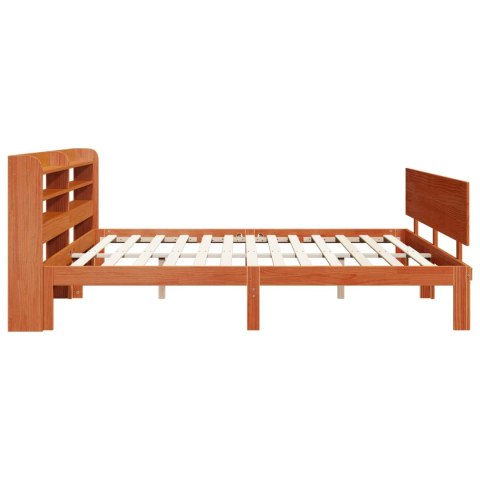 Ramka łóżka Z zagłówkiem 2 pcs Woskowy Brąz Lite drewno sosnowe
