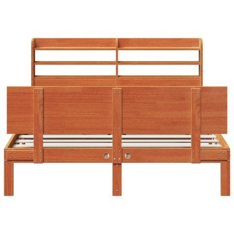 Ramka łóżka Z zagłówkiem 2 pcs Woskowy Brąz Lite drewno sosnowe