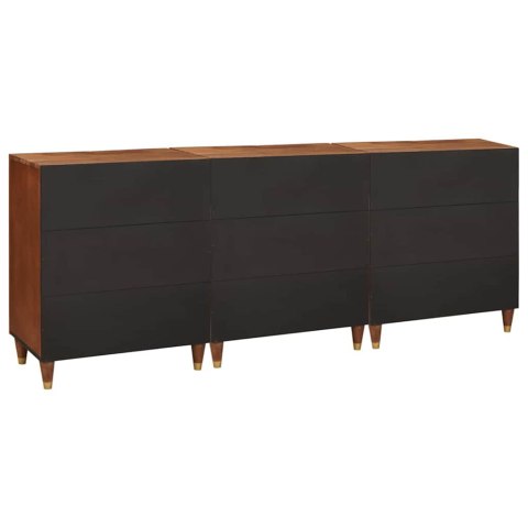Zestaw Komód 3 pcs Brązowy 180 x 33 x 75 cm Drewno z mango