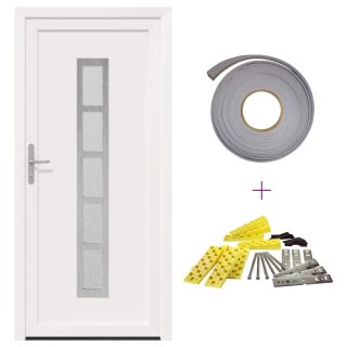 Drzwi Frontowe Biały 88 x 200 cm PVC