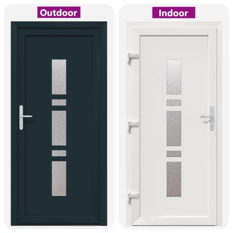 Drzwi Frontowe antracytowy 108 x 208 cm PVC