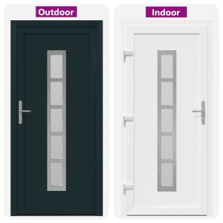 VidaXL Drzwi Frontowe antracytowy 88 x 200 cm PVC