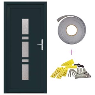VidaXL Drzwi Frontowe antracytowy 98 x 208 cm PVC